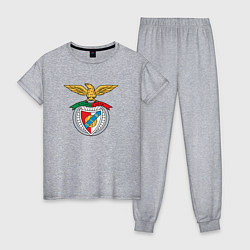 Пижама хлопковая женская Benfica club, цвет: меланж