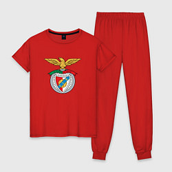 Пижама хлопковая женская Benfica club, цвет: красный