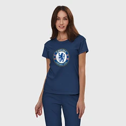 Пижама хлопковая женская Chelsea fc sport, цвет: тёмно-синий — фото 2