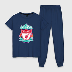 Пижама хлопковая женская Liverpool fc sport collection, цвет: тёмно-синий