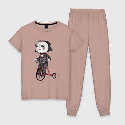 Пижама хлопковая женская Saw bike, цвет: пыльно-розовый