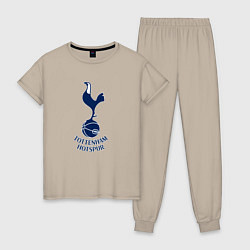 Пижама хлопковая женская Tottenham Hotspur fc sport, цвет: миндальный