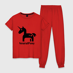 Пижама хлопковая женская Neural Pony, цвет: красный