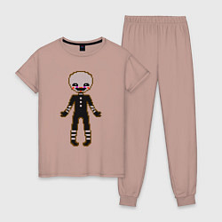 Пижама хлопковая женская Марионетка пиксельная, цвет: пыльно-розовый
