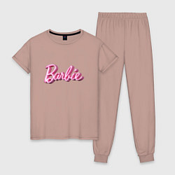 Женская пижама Барби - объемными рукописными буквами