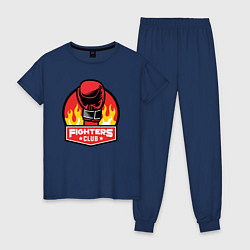 Пижама хлопковая женская Fighters club, цвет: тёмно-синий