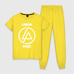 Пижама хлопковая женская Linkin Park logo, цвет: желтый