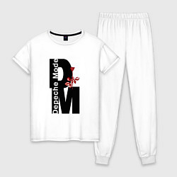 Пижама хлопковая женская Depeche Mode - Rose Violator, цвет: белый