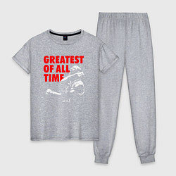 Пижама хлопковая женская Jordan greatest of all time, цвет: меланж