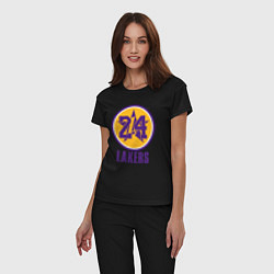 Пижама хлопковая женская 24 Lakers, цвет: черный — фото 2