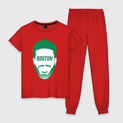 Пижама хлопковая женская Boston Tatum, цвет: красный