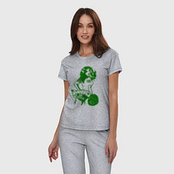 Пижама хлопковая женская Go Celtics, цвет: меланж — фото 2