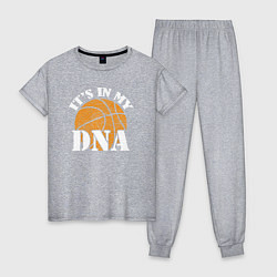 Пижама хлопковая женская ДНК баскетбола, цвет: меланж