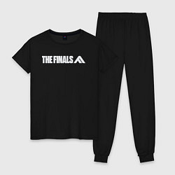 Пижама хлопковая женская The finals logo, цвет: черный