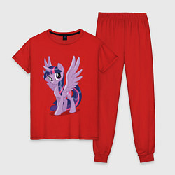 Пижама хлопковая женская Твайлайт Спаркл из My Little Pony в кино, цвет: красный