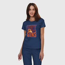 Пижама хлопковая женская Phx Suns, цвет: тёмно-синий — фото 2