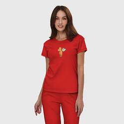 Пижама хлопковая женская Драконы 2024, цвет: красный — фото 2