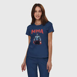 Пижама хлопковая женская MMA боец, цвет: тёмно-синий — фото 2