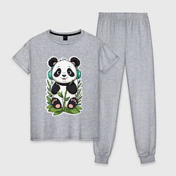 Женская пижама Медвежонок панды в наушниках