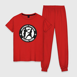 Пижама хлопковая женская Portland boxing team, цвет: красный
