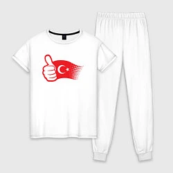 Пижама хлопковая женская Турецкий лайк, цвет: белый