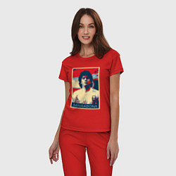 Пижама хлопковая женская Мистер Марадона, цвет: красный — фото 2