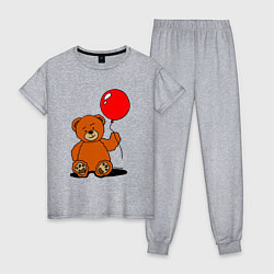 Женская пижама Плюшевый медведь с воздушным шариком