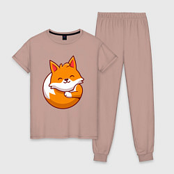 Пижама хлопковая женская Orange fox, цвет: пыльно-розовый