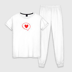 Пижама хлопковая женская The red heart message для пары, цвет: белый