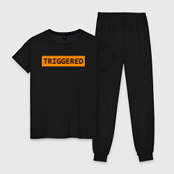 Пижама хлопковая женская Triggered, цвет: черный