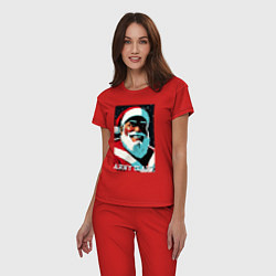 Пижама хлопковая женская Arnold Schwarzenegger - Santa Claus, цвет: красный — фото 2