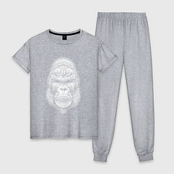 Женская пижама Морда серьезной гориллы