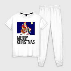 Пижама хлопковая женская Merry Christmas Simpsons, цвет: белый