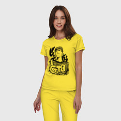 Пижама хлопковая женская Эйкити Онидзука - GTO, цвет: желтый — фото 2