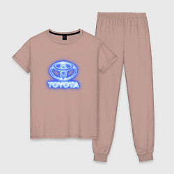 Пижама хлопковая женская Toyota neon, цвет: пыльно-розовый