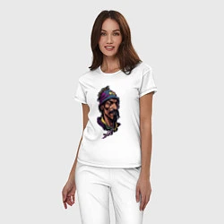 Пижама хлопковая женская Snoop dogg head, цвет: белый — фото 2
