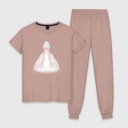Пижама хлопковая женская Гусь анфас, цвет: пыльно-розовый