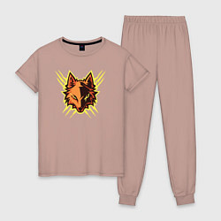 Пижама хлопковая женская Electric fox, цвет: пыльно-розовый
