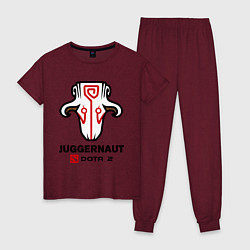 Пижама хлопковая женская Juggernaut Dota 2, цвет: меланж-бордовый