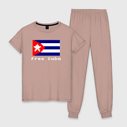 Пижама хлопковая женская Free Cuba, цвет: пыльно-розовый