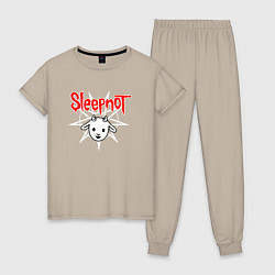 Пижама хлопковая женская Sleepnot, цвет: миндальный