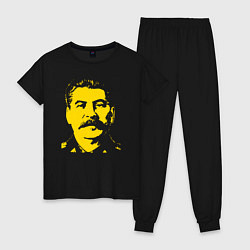 Пижама хлопковая женская Yellow Stalin, цвет: черный