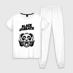 Пижама хлопковая женская Black Sabbath - rock panda, цвет: белый
