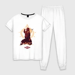 Пижама хлопковая женская Адские десантники с супер земли Helldivers, цвет: белый