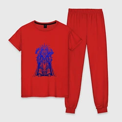 Пижама хлопковая женская Космодесантник ультрамарин, цвет: красный