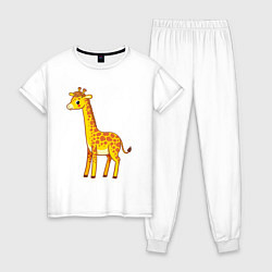 Пижама хлопковая женская Добрый жираф, цвет: белый