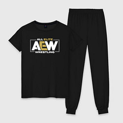 Пижама хлопковая женская All Elite Wrestling AEW, цвет: черный