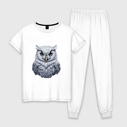 Пижама хлопковая женская Полярная сова, цвет: белый
