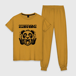 Пижама хлопковая женская Scorpions - rock panda, цвет: горчичный