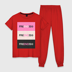 Пижама хлопковая женская V Fri END S - friends song, цвет: красный